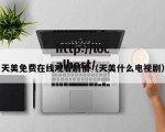 天美免费在线观看剧情（天美什么电视剧）